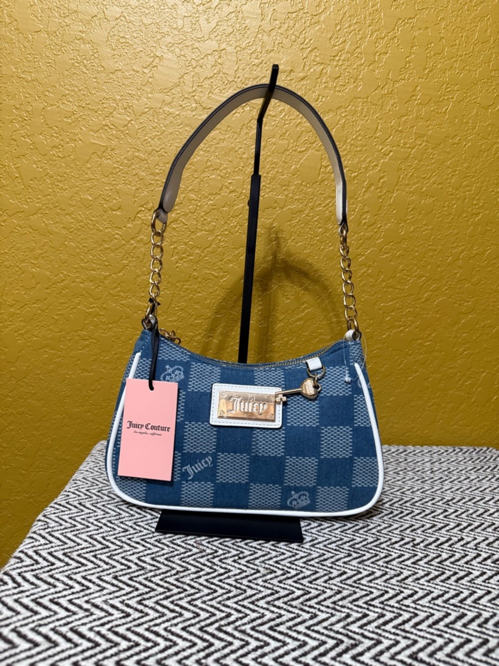 NWT Juicy Couture Miss Independent Denim Shoulder Bag - Picture 11 of 12
